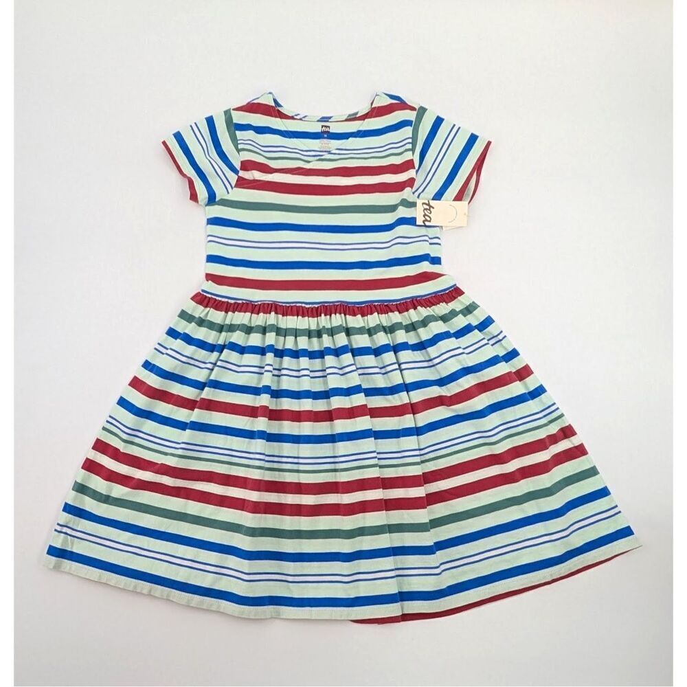 Tea Collection Wrap Dress Girl Size 12 Garden Party Striped Nautical Coastal